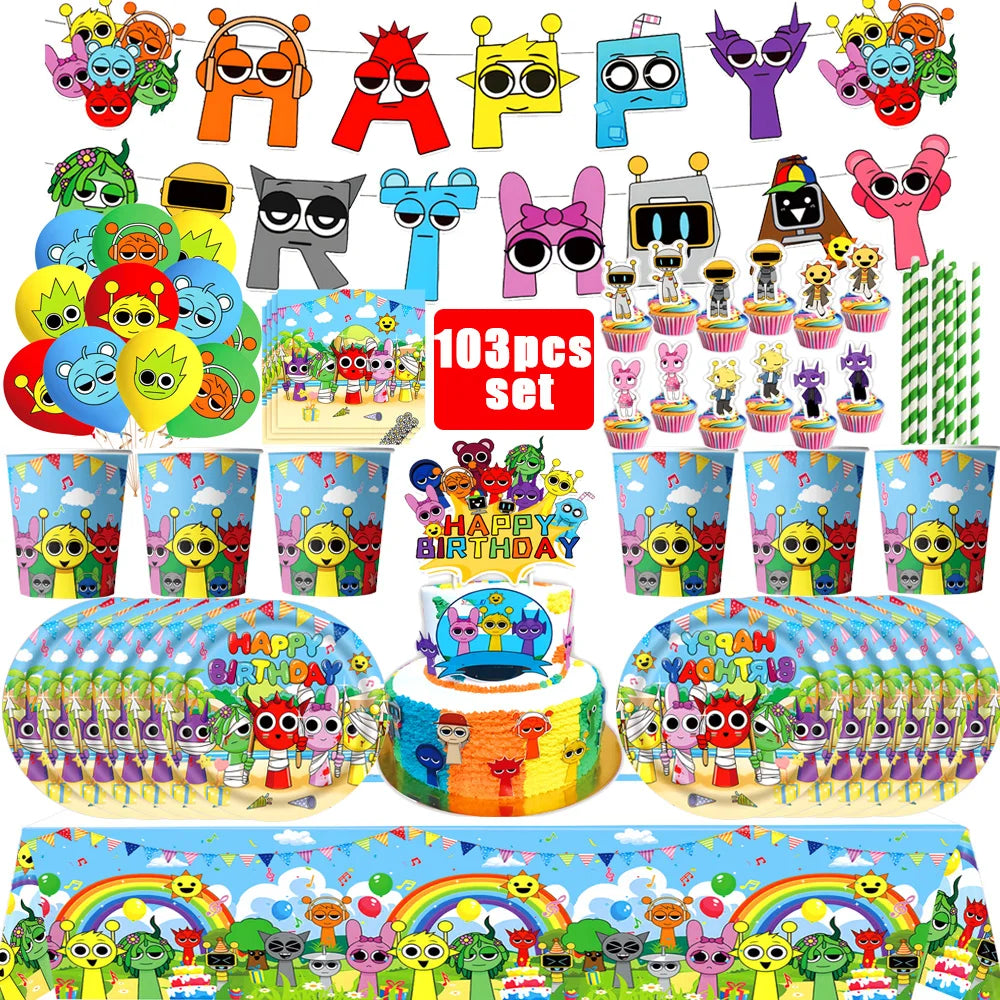 Sprunki Birthday Party Decoration Set for Kids - Smarsty