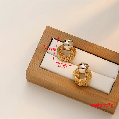 Gold Metal Drop Earrings with Irregular Heart Design for Women - Smarsty