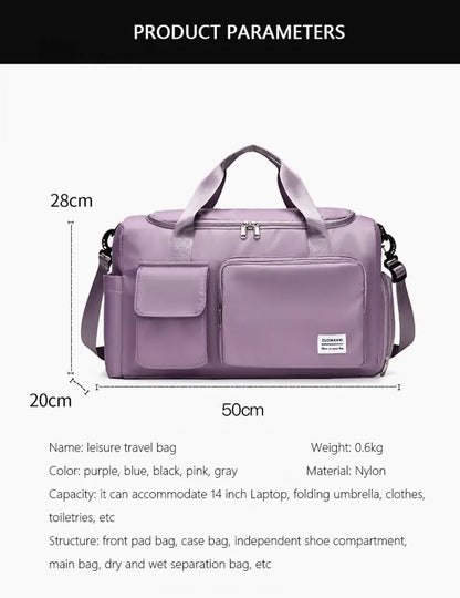 Unixinu Carry On Weekender Duffle Bag With Shoe Compartment - Smarsty