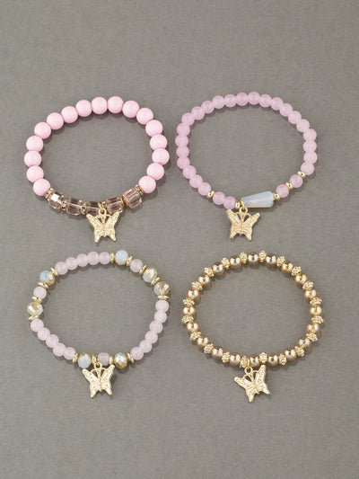 Trendy Butterfly Beaded Bracelet Set for Women - Smarsty