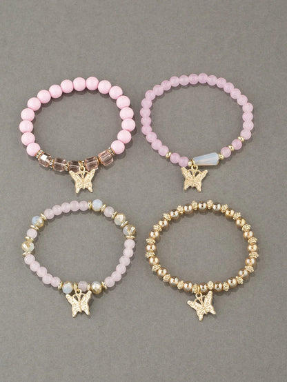 Trendy Butterfly Beaded Bracelet Set for Women - Smarsty