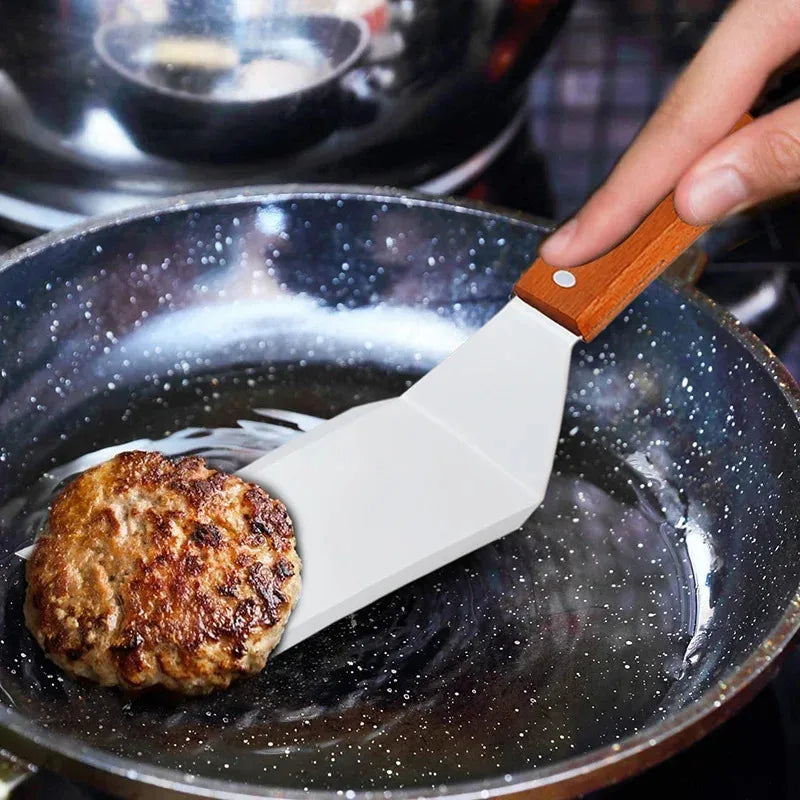 Stainless Steel Cooking Spatula with Wood Handle - Smarsty