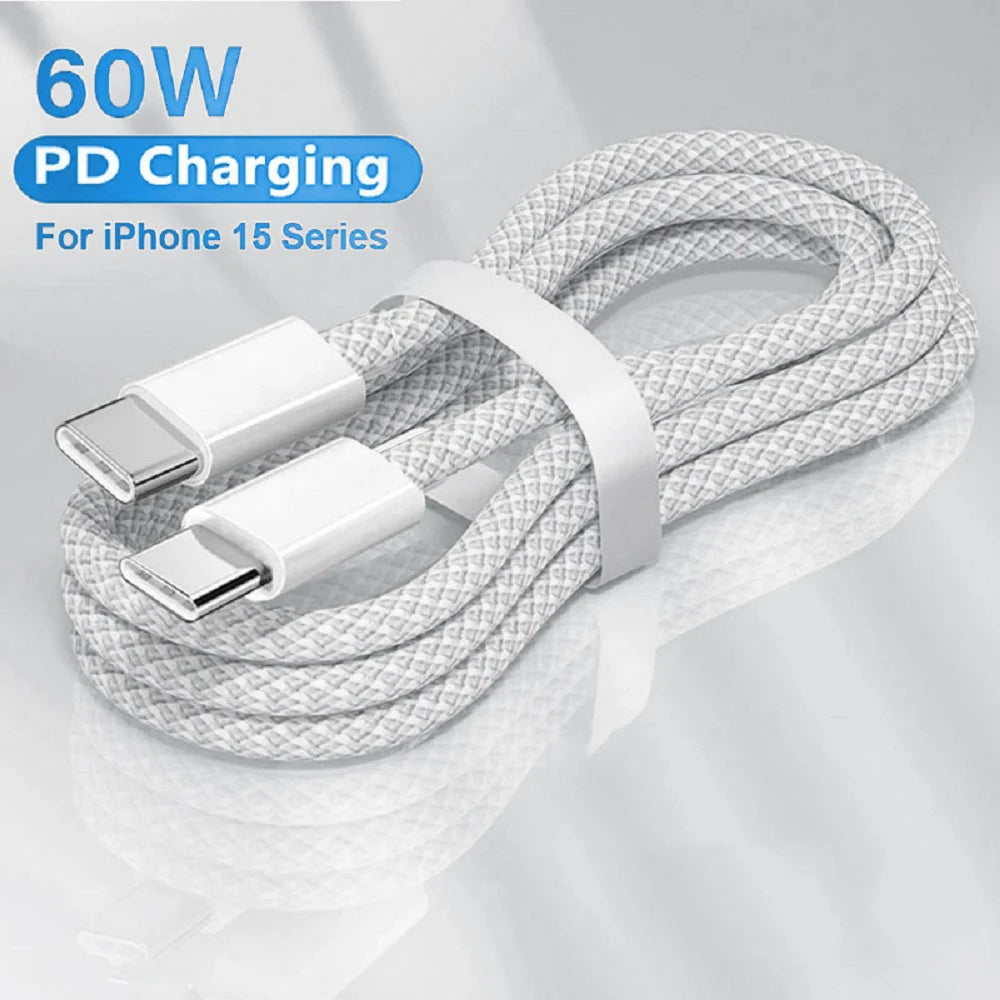 USB C to Type C Fast Charging Cable 60W Braided - Smarsty