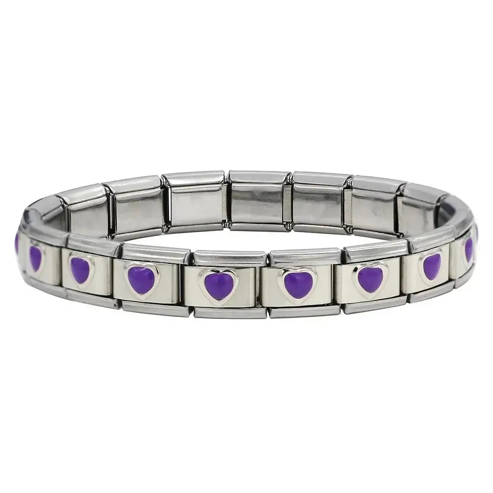 Italian Charm Stainless Steel Elastic Link Bracelet - Smarsty