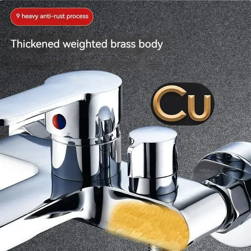 Contemporary Dual Handle Shower Faucet Set with Mixing Valve - Smarsty
