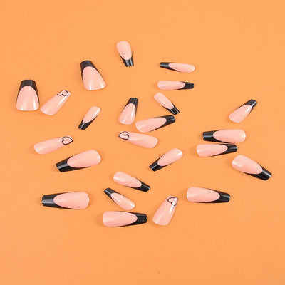 Medium Ballerina Pink Press On Nails with French Tips - Smarsty