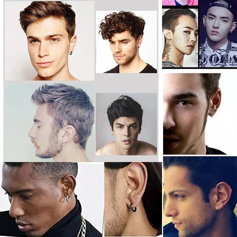 Men's Stainless Steel Hoop Earrings for Punk Style Fashion - Smarsty
