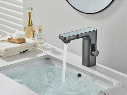 White Smart Sensor Basin Faucet with Digital Display - Smarsty