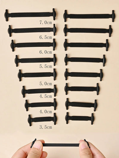 16pcs Silicone Shoelaces No Tie Shoelaces Without Ties Elastic Lace Shoelace Kids Adult Creative Lazy Silicone Laces Rubber Lace - Smarsty
