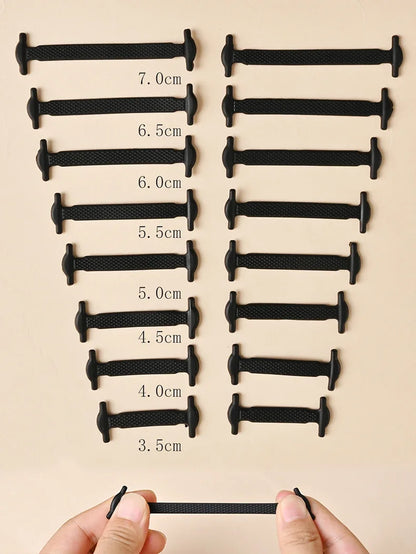 16pcs Silicone Shoelaces No Tie Shoelaces Without Ties Elastic Lace Shoelace Kids Adult Creative Lazy Silicone Laces Rubber Lace - Smarsty