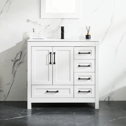 Free Shipping 18" Modern Bathroom Furniture MDF Waterproof Floor Mounted Classics Shaker Wash Vanity Storage Cabinet