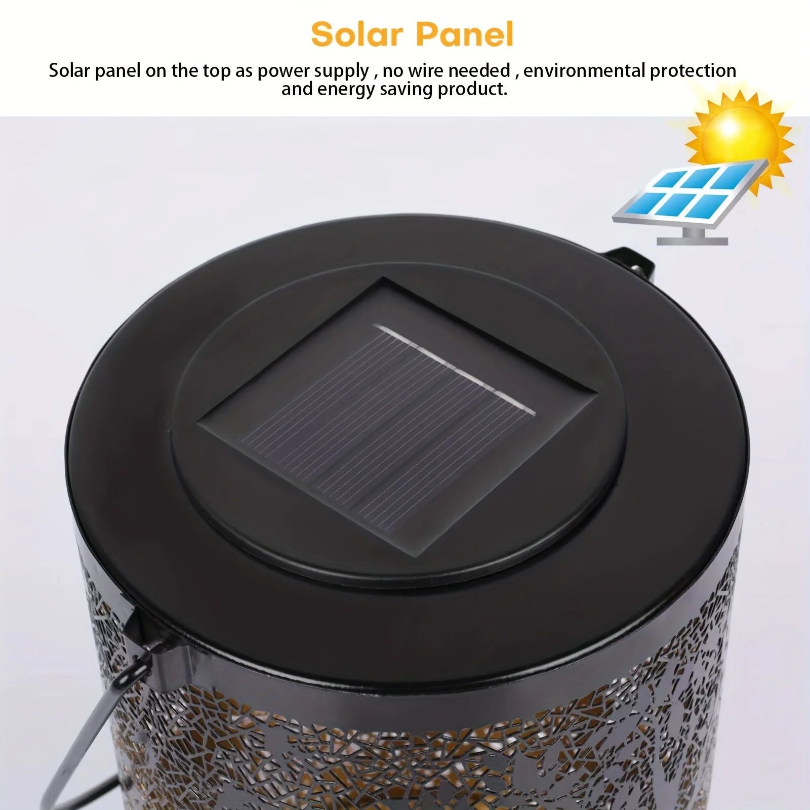Hanging Solar Lantern Outdoor Waterproof Vintage LED Light - Smarsty