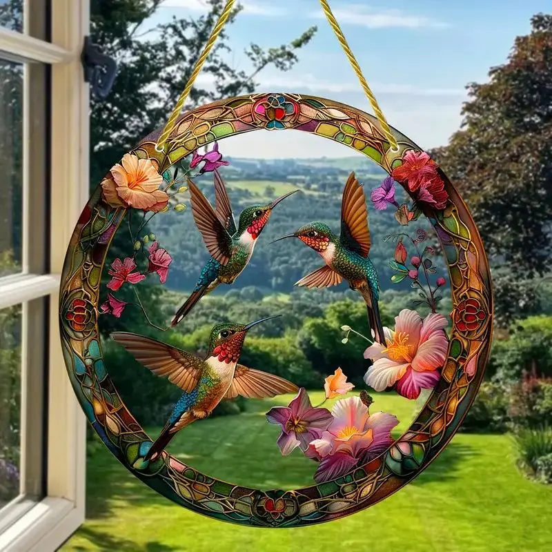Hummingbird Acrylic Suncatcher for Vibrant Home Decor - Smarsty