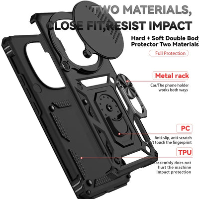 Shockproof Phone Case With Magnetic Ring Stand Camera Cover - Smarsty