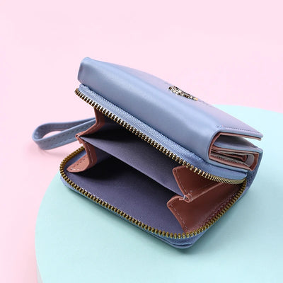 Luxury Brand Women's Small Wallet Female Card Holder Short Wallets with Coin Purse for Woman Ladies PU Leather Hasp Mini Clutch - Smarsty