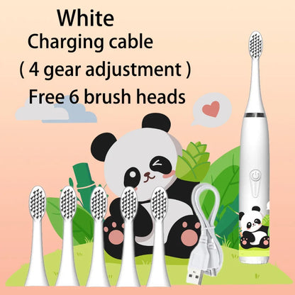 Child's Rechargeable Sonic Electric Toothbrush With Replacement Heads - Smarsty