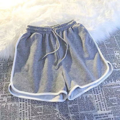 Striped Sports Shorts Women Korean Fashion Casual Mini Shorts Summer Simple Loose Wide Leg Shorts Ladies New - Smarsty