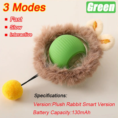 Interactive Rechargeable Cat Toy Ball With Faux Tail - Smarsty