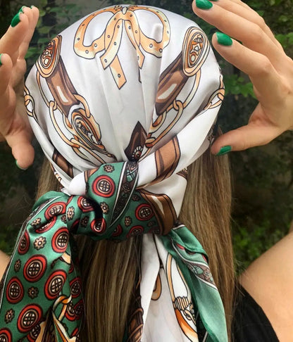 Luxury Silk Satin Hijab Scarf For Women Square Shawl - Smarsty