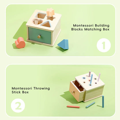 Wooden Color Shape Sorting Toys Drawer Box Busy Board Matching Game Fine Motor Sensory Toys Montessori Learning For Baby Gifts - Smarsty