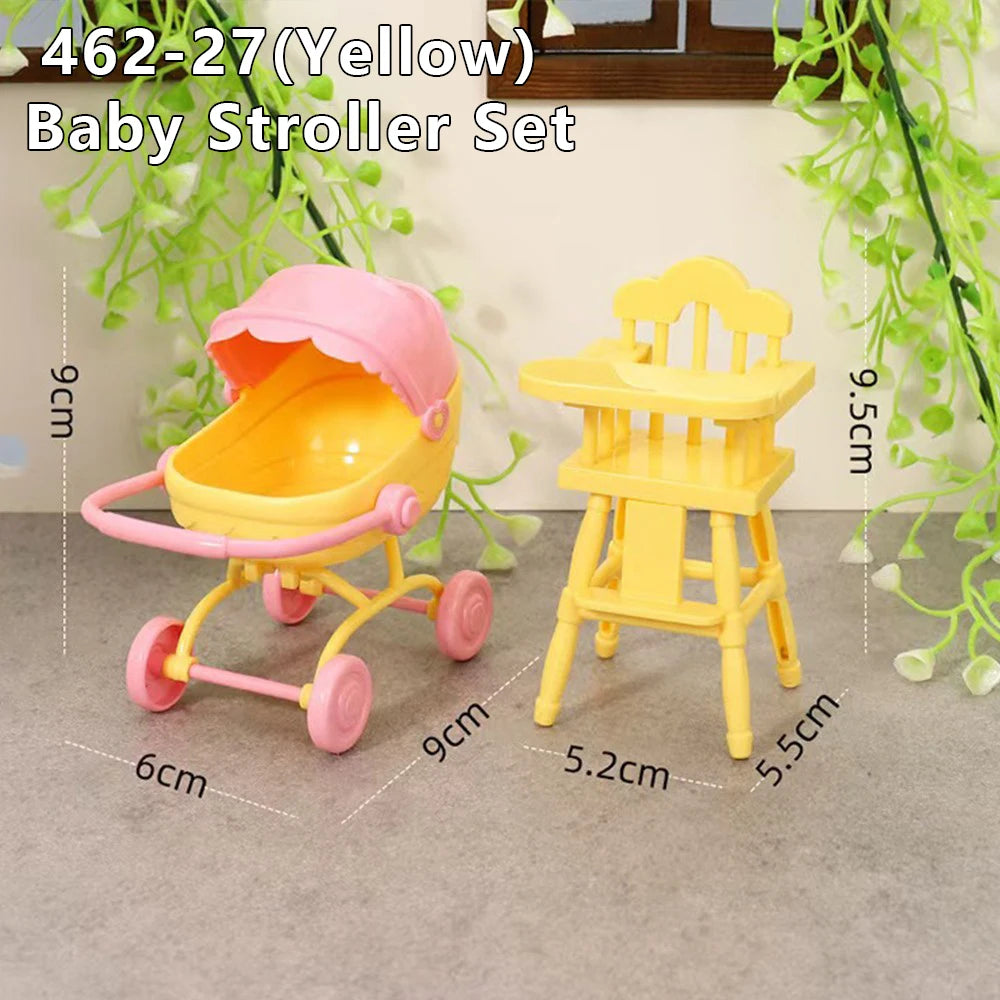 1:12 Dollhouse Miniature Cradle Crib Surround Bed Piano Table Set Furniture Kitchen Model Decor Toy Doll House Accessories