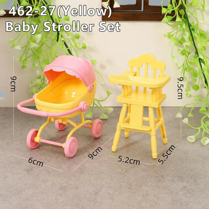 1:12 Dollhouse Miniature Cradle Crib Surround Bed Piano Table Set Furniture Kitchen Model Decor Toy Doll House Accessories