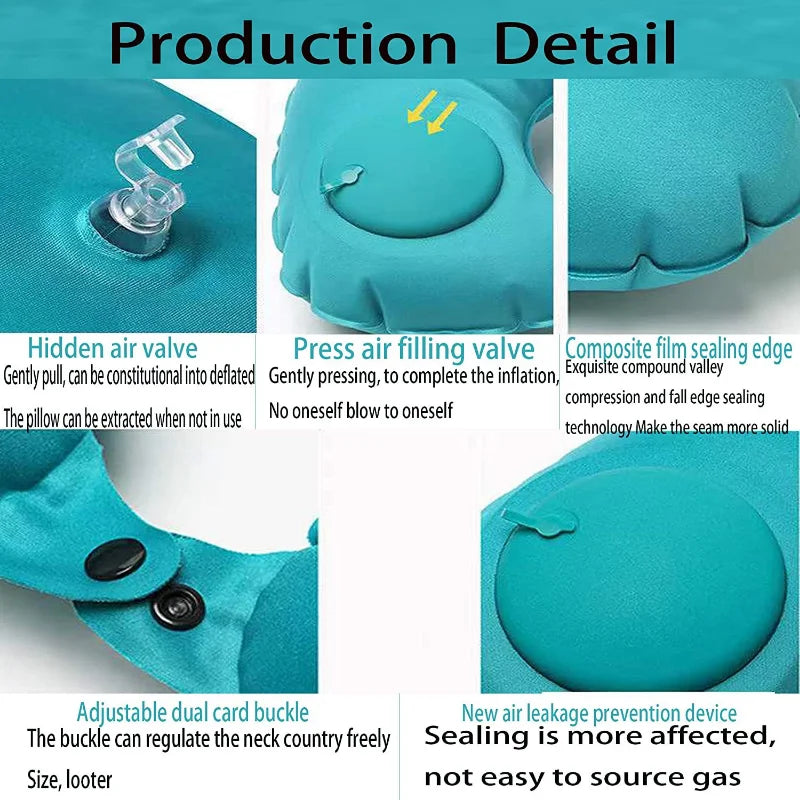 Portable Inflatable Travel Neck Pillow for Comfort - Smarsty