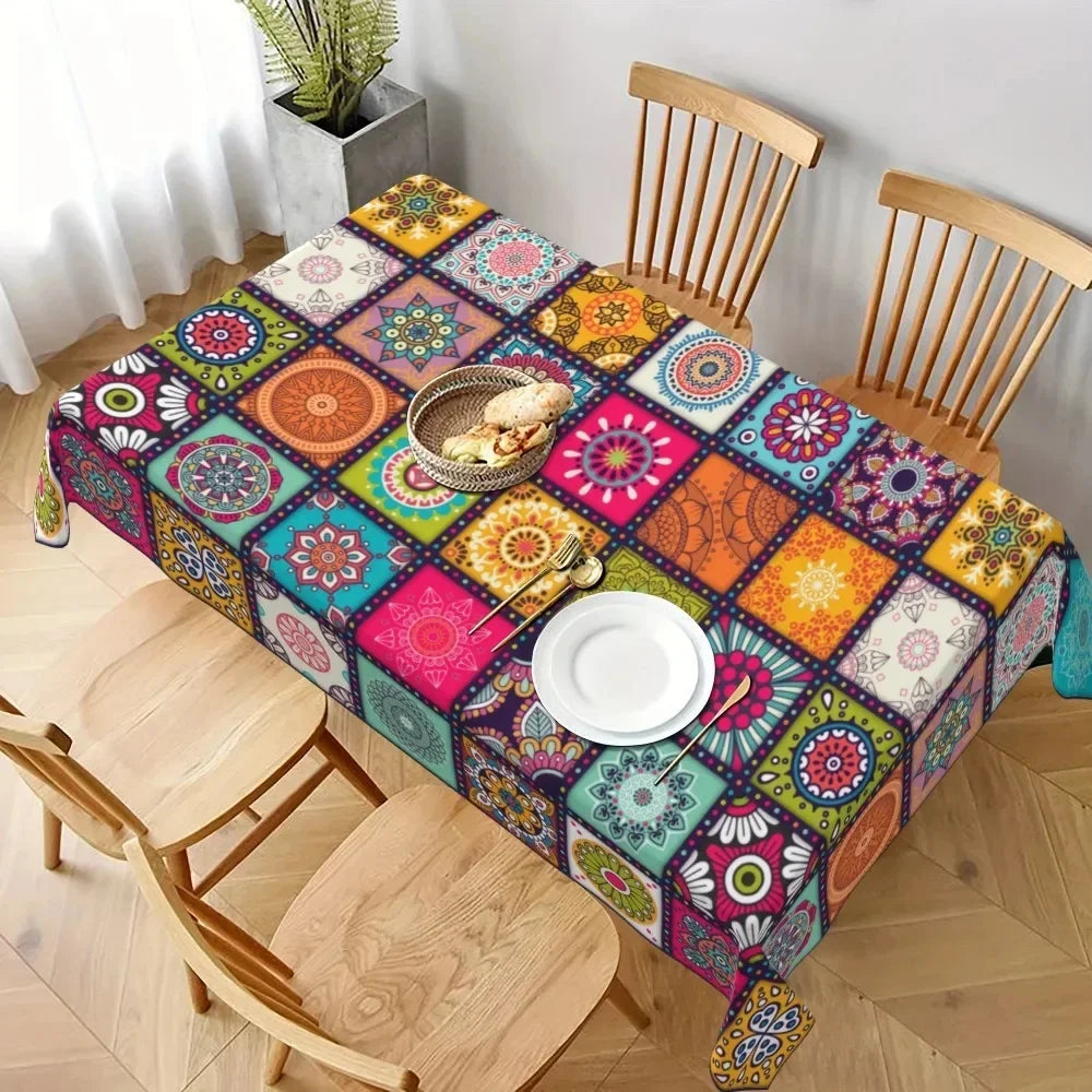 Colorful Bohemian Tablecloth Waterproof for Home and Parties - Smarsty