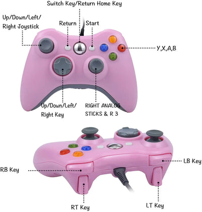 USB Wired Game Controller for Xbox 360 with Enhanced Precision - Smarsty
