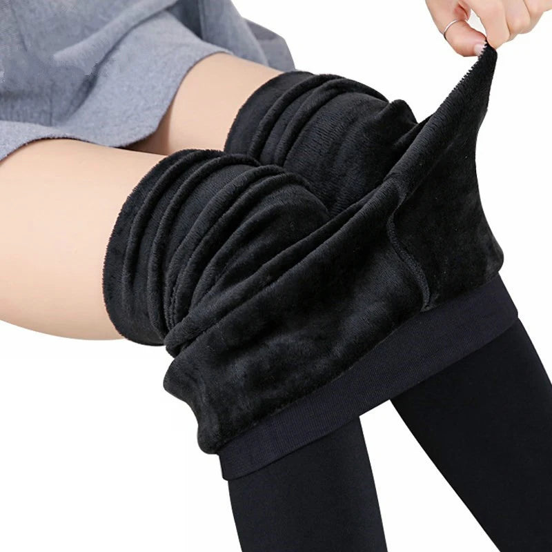 Winter Leggings For Women Warm Leggins Solid Color Velvet Leggins High Waist Leggings Stretchy Leggings dropshipping - Smarsty