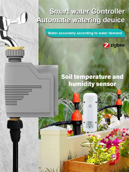 Tuya Zigbee Soil Moisture Sensor and Water Valve System - Smarsty