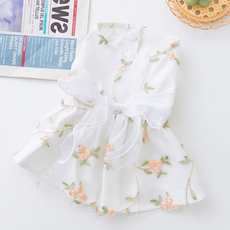 Luxury Summer Dog Dress with Cooling Mesh Skirt - Smarsty