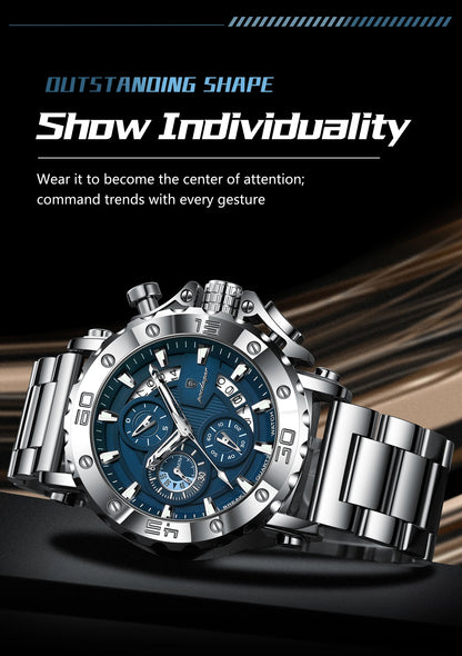 Luxury Waterproof Men's Chronograph Watch with Calendar - Smarsty