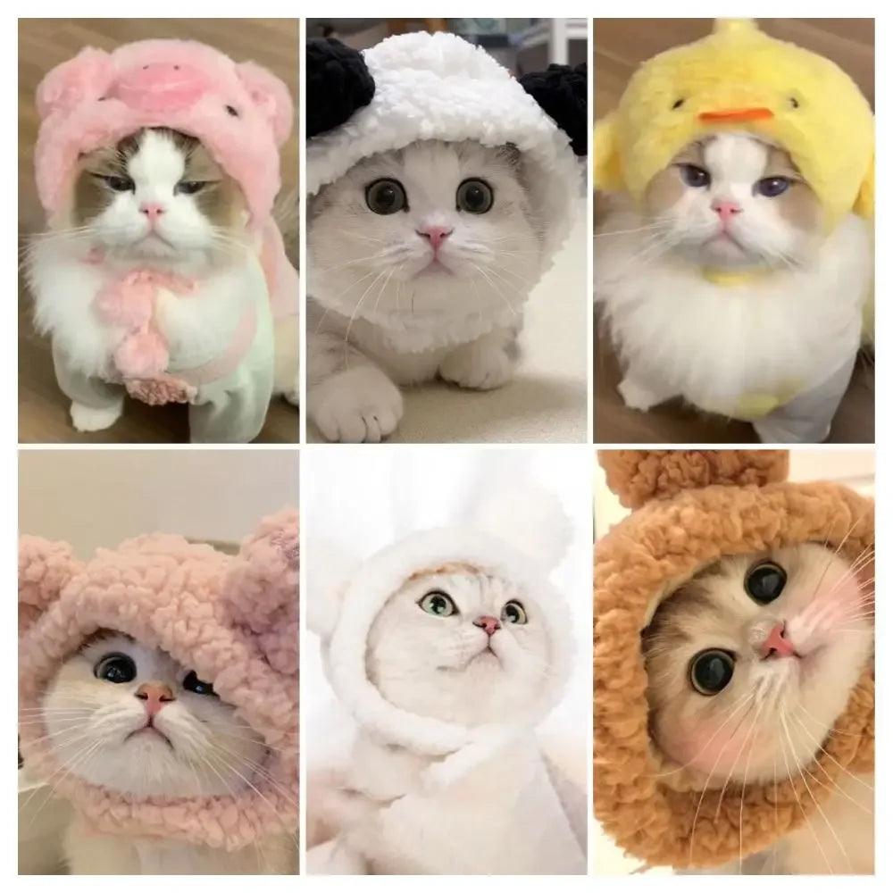 Cute Cat Dog Plush Hat for Warm Cosplay Fun - Smarsty