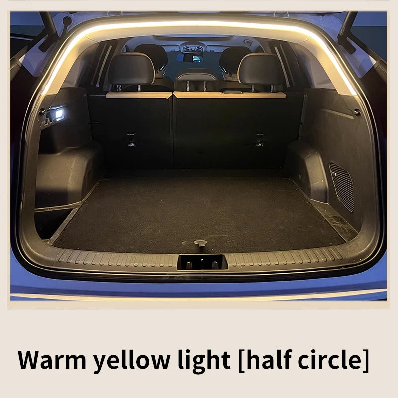 Car high brightness trunk lighting ambient light interior decoration LED wiring free automatic sensing tailgate light strip - Smarsty