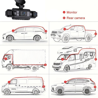 4Channel WiFi Dash Cam Night Vision With Loop Recording - Smarsty