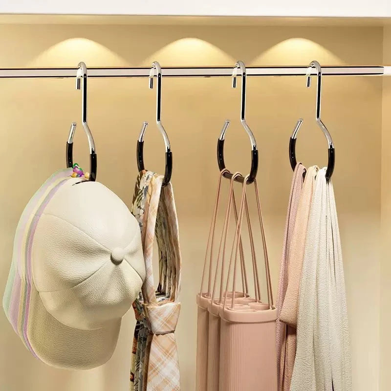 1-5pcs Circle Ring Hat Hanger Non-marking Non-slip Hat Storage Hook Closet Bedroom Saving Space Scarf Towel Tie Hanging Rack by Smarsty