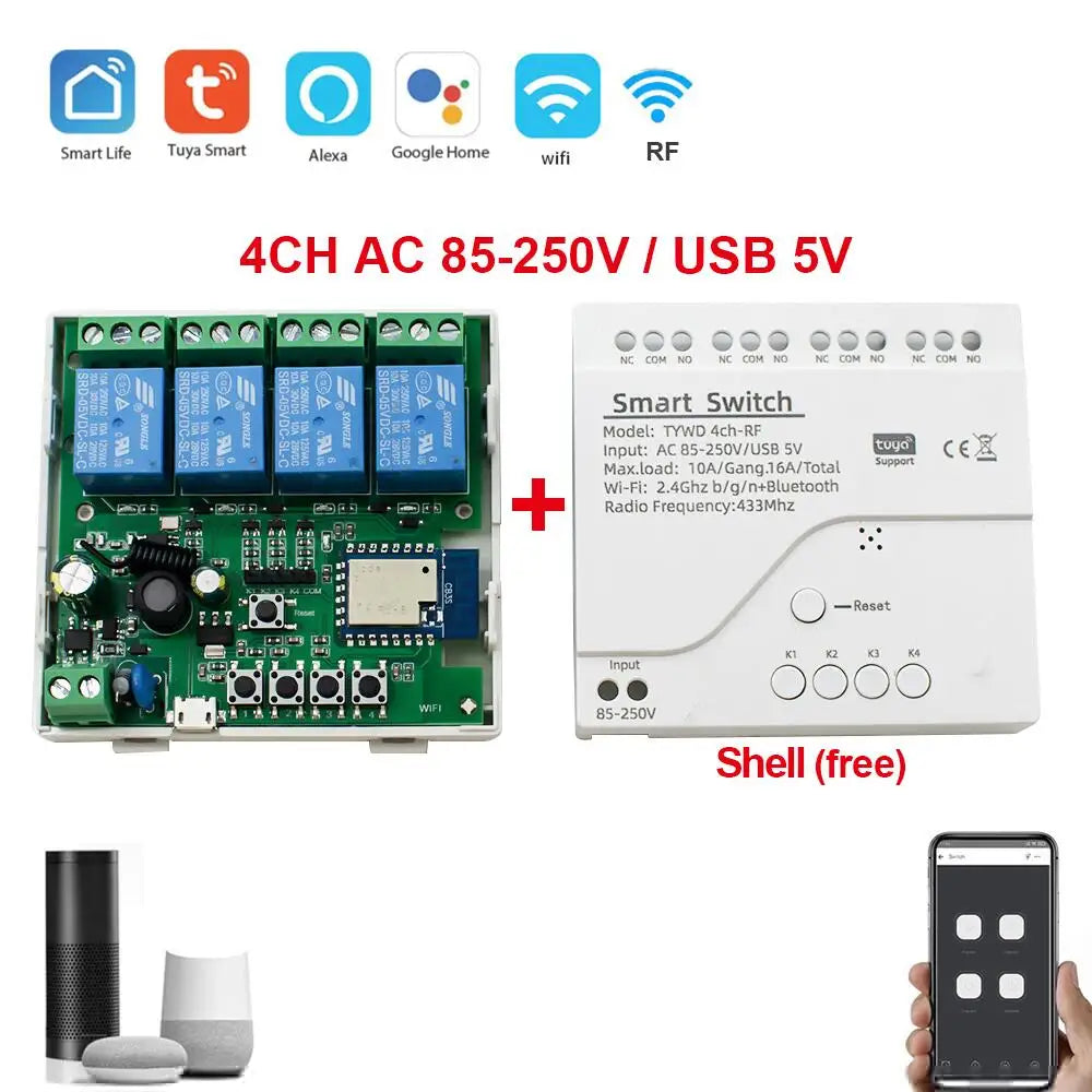 Smart WiFi Relay Switch Module with Alexa Compatibility - Smarsty