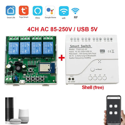 Smart WiFi Relay Switch Module with Alexa Compatibility - Smarsty