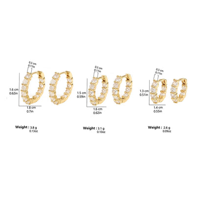 Shiny Zircon Huggie Earrings Tiny Cartilage Hoops Gift - Smarsty