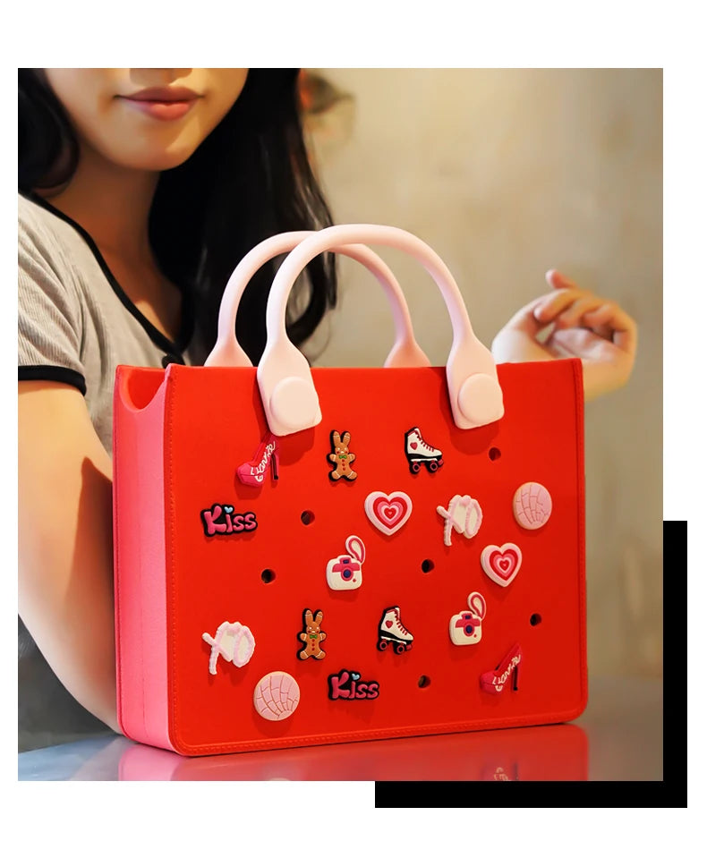 EVA Shoulder Tote Bag Waterproof For Women Beach Storage - Smarsty