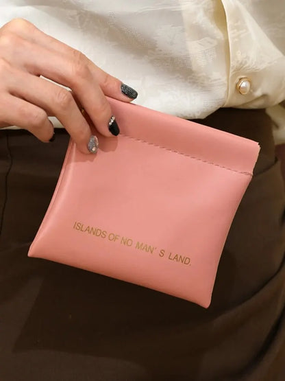 Pu Makeup Bag Storage Bags Shrapnel Bag Automatic Closing Data Cable Headphone Storage Bag Red Envelope Coin Purse Waterproof - Smarsty