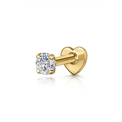 Sterling Silver Heart Zircon Stud Earrings Elegant Gift - Smarsty