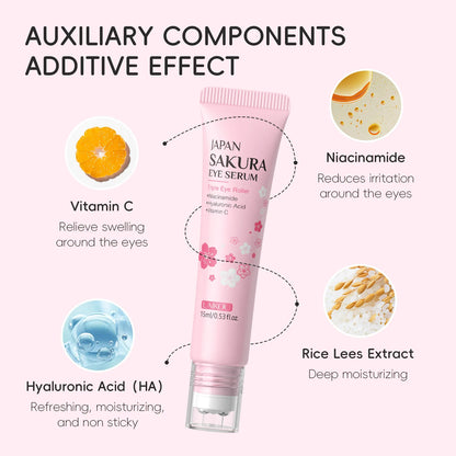LAIKOU Sakura Eye Serum Roller for Dark Circles - Smarsty
