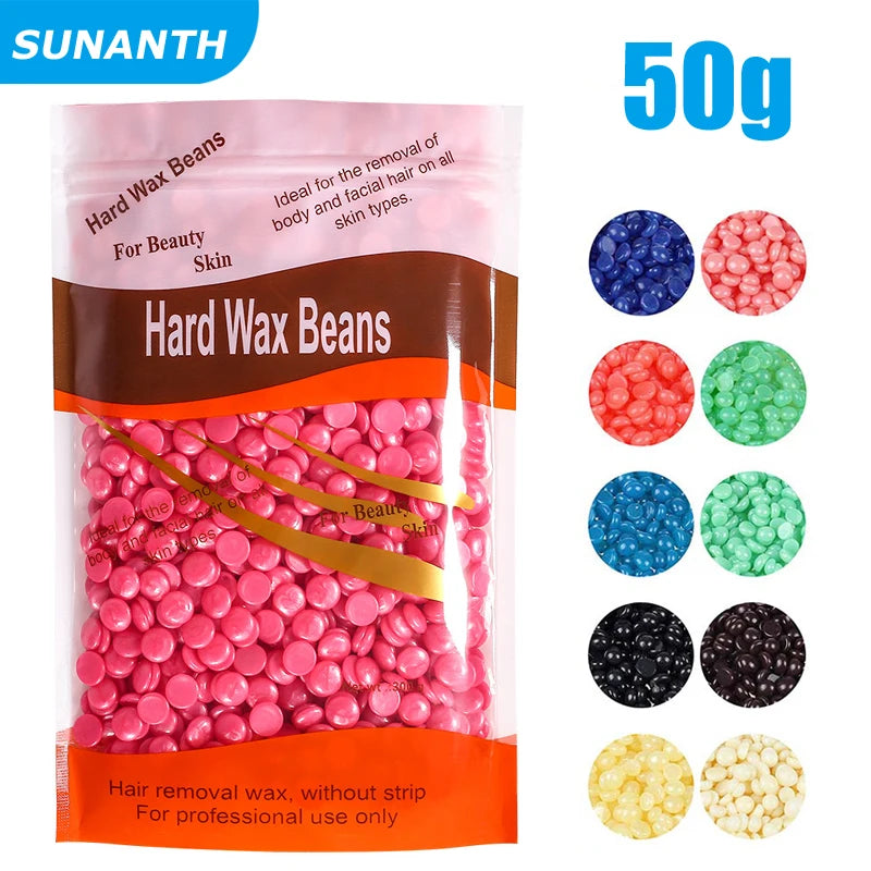 500g/200g/50g Hard Wax Beans for Hair Removal Body European Brazilian Pearl for Wax Warmer Waxing Beans for Wax Heater Machine - Smarsty