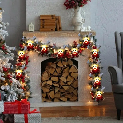 Battery Operated Reindeer String Lights 20 LED | Warm White Elk Fairy Lights for Christmas Tree, Bedroom & Holiday Party Decor