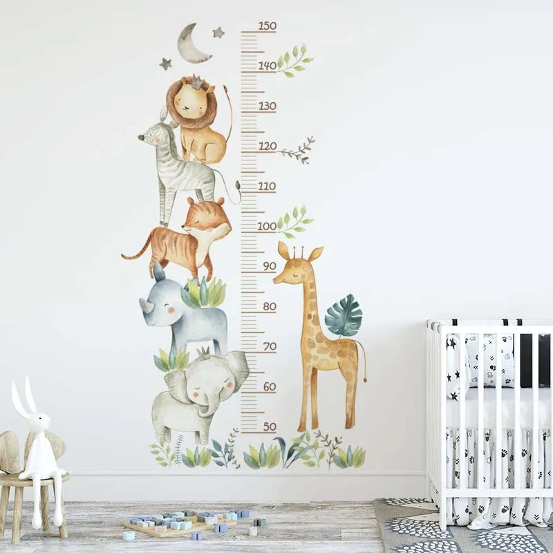 Cartoon Animal Height Ruler Wall Stickers for Kids Room - Smarsty