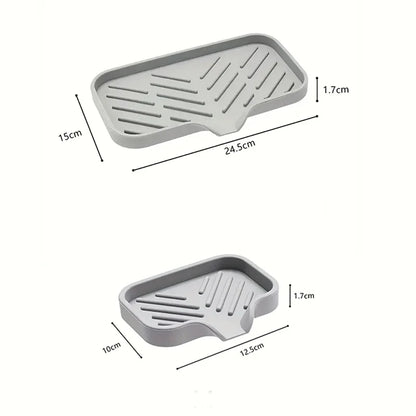 Sink Silicone Tray With drain Soap Sponge Storage Holder Countertop Sink Scrubber Brush Storage Rack Kitchen Organizer