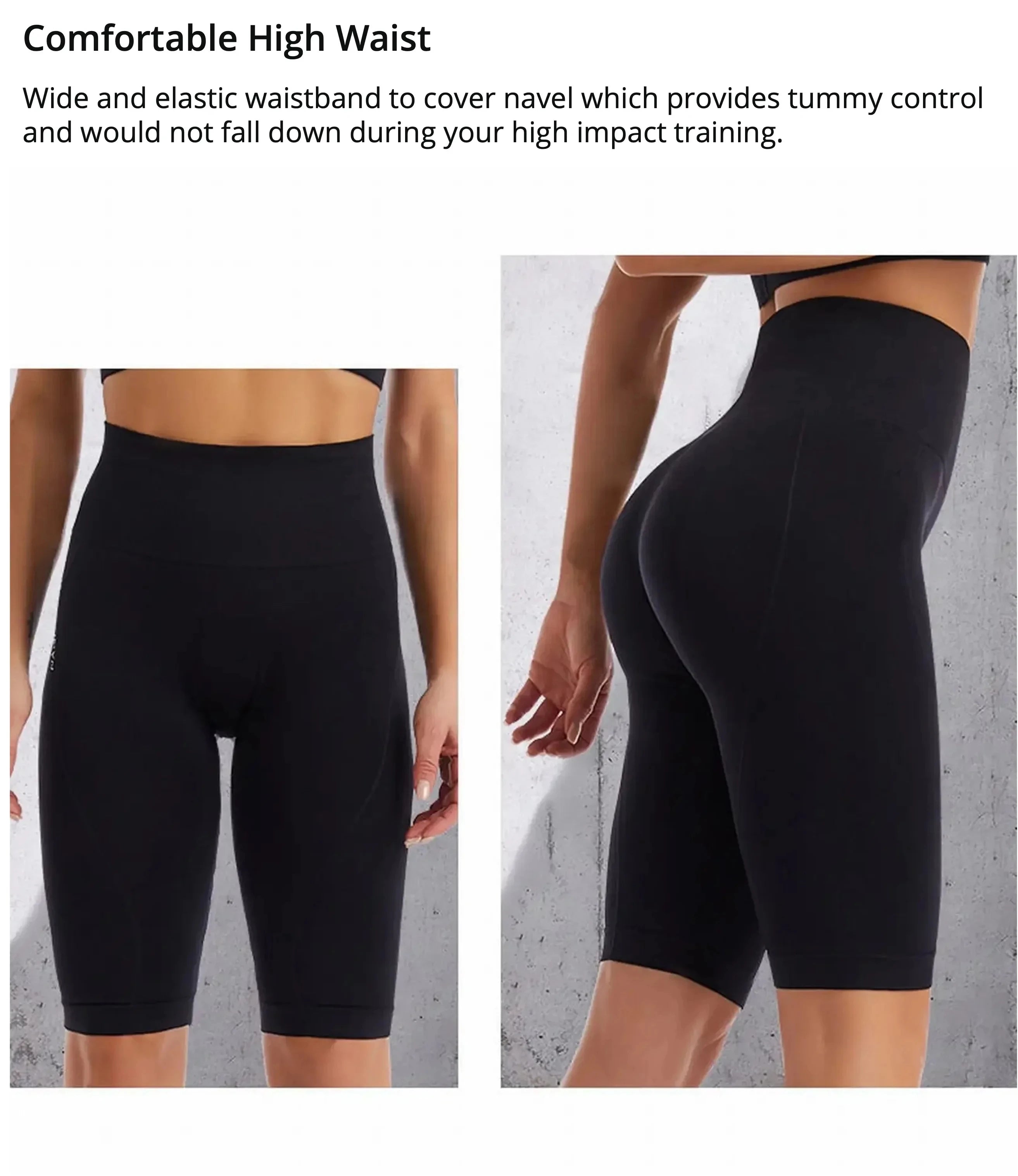 High Waist Sports Biker Shorts Women Naked Feeling Workout Push Up Leggings Tummy Control Yoga Running Fitness Gym Slim Pants - Smarsty