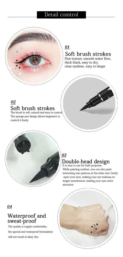 Dragon Ranee Waterproof Double Head Eyeliner for Easy Application - Smarsty